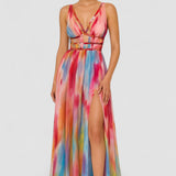 Freya – Rochie Maxi de Damă Elegantă cu Imprimeu Pictat