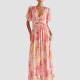 Isla – Rochie Maxi de Damă Romantică din Chiffon Ușor