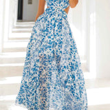 Isadora – Rochie Maxi de Damă cu Mâneci Volan și Decupaje