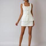 Set elegant fără mâneci cu guler pătrat