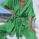 Set de pantaloni cu design oversized, legat în talie