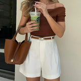 Shorturi Semi-Transparente cu Talie Medie Fără Curea