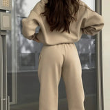 Set Casual Asortat cu Glugă și Culoare Solidă