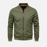 Jachetă - Amestec de Poliester cu Guler Canelat și Straturi Ușoare