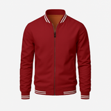 Jachetă - Amestec de Poliester cu Guler Canelat și Straturi Ușoare