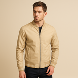 Jachetă - Amestec de Poliester cu Guler Canelat și Straturi Ușoare