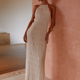 Cyara – Rochie de Damă Maxi Neagră Elegantă Halter