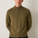 Pulover din tricot - Jumătate fermoar cu guler înalt și material elastic