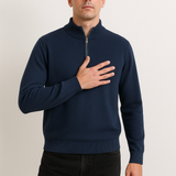 Pulover din tricot - Jumătate fermoar cu guler înalt și material elastic