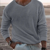 Constantin | Pulover cu tricot respirabil și decolteu în V