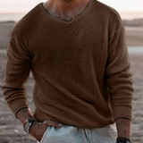 Constantin | Pulover cu tricot respirabil și decolteu în V