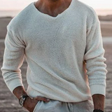 Constantin | Pulover cu tricot respirabil și decolteu în V