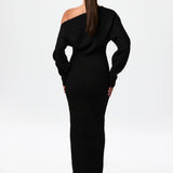 Rosalie – Rochie Maxi Fără Bretele Tricot Elegantă de Damă