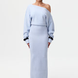 Rosalie – Rochie Maxi Fără Bretele Tricot Elegantă de Damă