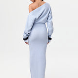 Rosalie – Rochie Maxi Fără Bretele Tricot Elegantă de Damă