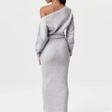 Rosalie – Rochie Maxi Fără Bretele Tricot Elegantă de Damă