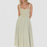 Fioren – Rochie Midi de Damă Elegantă cu Decolteu Pătrat