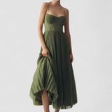 Jasira – Rochie de Damă Plisată Midi Elegantă Romantică