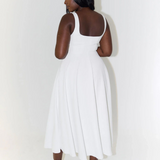 Fioren – Rochie Midi de Damă Elegantă cu Decolteu Pătrat