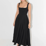 Fioren – Rochie Midi de Damă Elegantă cu Decolteu Pătrat