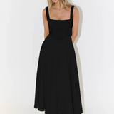 Fioren – Rochie Midi de Damă Elegantă cu Decolteu Pătrat