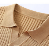 Polo din Amestec de Lyocell - Cu Placket Canelat și Formă Bine Definită