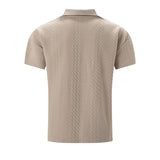 Cămașă Polo - Amestec de Poliester cu Textură Jacquard și Croi Relaxat