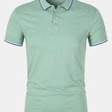 Cămașă Polo – Croi Slim cu Închidere cu Buton și Material Respirabil