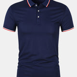 Cămașă Polo – Croi Slim cu Închidere cu Buton și Material Respirabil