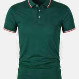 Cămașă Polo – Croi Slim cu Închidere cu Buton și Material Respirabil