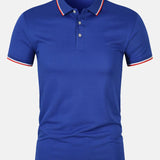 Cămașă Polo – Croi Slim cu Închidere cu Buton și Material Respirabil