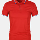 Cămașă Polo – Croi Slim cu Închidere cu Buton și Material Respirabil