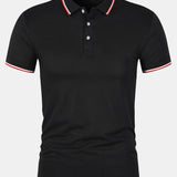 Cămașă Polo – Croi Slim cu Închidere cu Buton și Material Respirabil