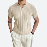 Cămașă Polo – Amestec Elastic cu Decolteu în V și Formă Flexibilă