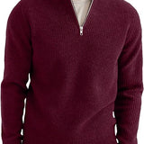 Pulover cu fermoar 1/4 – Guler structurat și mișcare ușoară