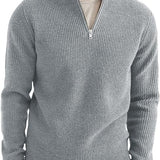 Pulover cu fermoar 1/4 – Guler structurat și mișcare ușoară