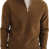 Pulover cu fermoar 1/4 – Guler structurat și mișcare ușoară