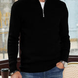 Pulover cu fermoar 1/4 – Guler structurat și mișcare ușoară