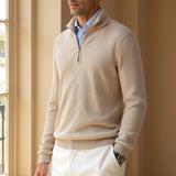 Hanorac cu Guler Înalt și Fermoar - Fir Mixat