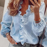 Enola | Bluză elegantă cu volane jucăușe