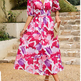 Karoline – Rochie de Vară de Damă Elegantă Maxi cu Decolteu în V