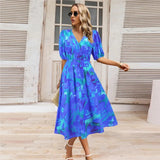 Kristien – Rochie Midi Elegantă de Damă cu Decolteu în V Verde