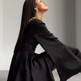 Darla – Rochie de Damă Elegantă Satinată cu Mâneci Largi