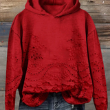 SACHZNA | Hanorac cu glugă și broderie florală