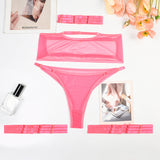 Eline™ | Set de Lenjerie din Mesh Transparent 4 Piese cu Sutien & Funda