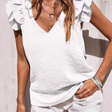 Lynette | Bluză de vară cu mâneci volanate jucăușe