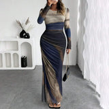 Yanisha – Rochie Damă Elegantă Maxi cu Mâneci Lungă și Croi Ajustat