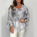 Steph | Bluză elegantă oversized cu imprimeu acquerel