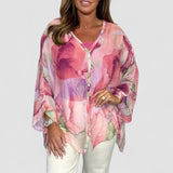 Steph | Bluză elegantă oversized cu imprimeu acquerel