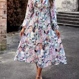 Marike – Rochie de Damă Midi Elegantă cu Imprimeu Abstract